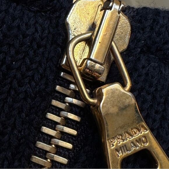 Prada vintage Y2K  dress 42 made in Italy gold zip front - Picture 7 of 11